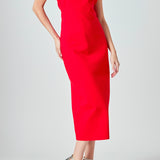 Strapless Bow Midi Dress
