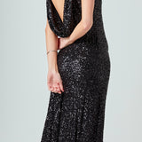 Open Back Sleeveless Sequins Maxi Dress