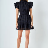 Chiffon Belted Mini Dress