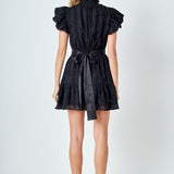 Chiffon Belted Mini Dress