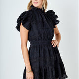 Chiffon Belted Mini Dress