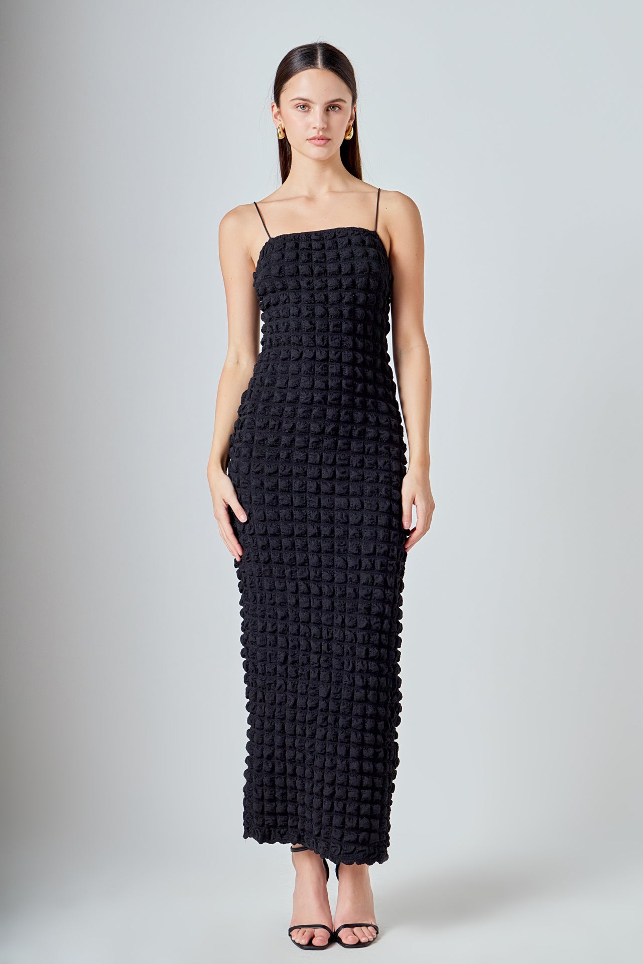 Endless Rose - Bubble Maxi Slip Dress Black / XS Endless Rose - Bubble Maxi Slip Dress Black / XS