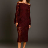 Off Shoulder Lace Maxi Dress