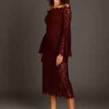 Off Shoulder Lace Maxi Dress