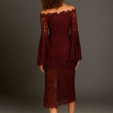 Off Shoulder Lace Maxi Dress