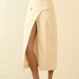 Front Wrapped Pocket Maxi Skirt