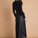 Faux Leather Midi Skirt