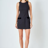 Velvet Bow Mini Dress
