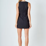 Velvet Bow Mini Dress