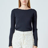Lurex Buttoned Long Sleeve Top