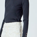 Lurex Buttoned Long Sleeve Top