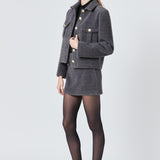 Tweed Soft Brushed Buttoned Jacket