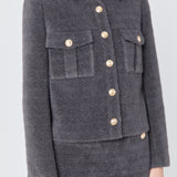 Tweed Soft Brushed Buttoned Jacket
