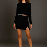 Pearl Accent Mock Neck Top