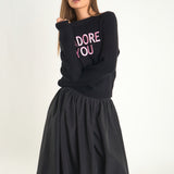 Belted Blouson Midi Skirt