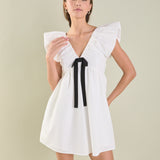 Combo Bow Mini Dress