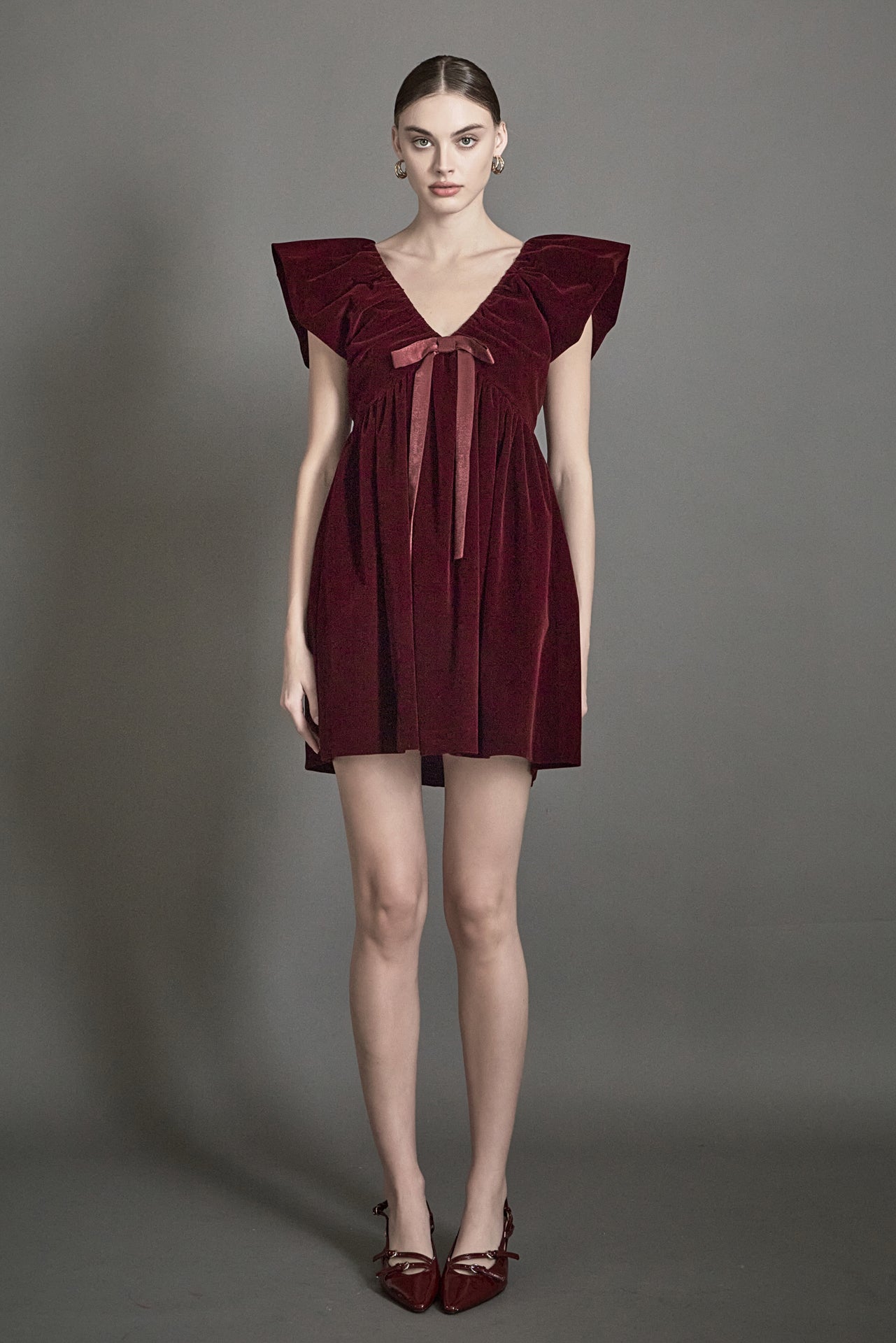 Velvet Satin Bow Mini Dress | Elegant Party Dress Endless Rose Velvet Satin Bow Mini Dress | Elegant Party Dress Endless Rose