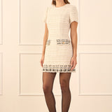 Tweed Fringed Mini Dress