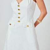 Linen Buttoned Midi Dress