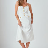 Linen Buttoned Midi Dress