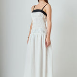 Amara Smocked Taffeta Maxi Dress