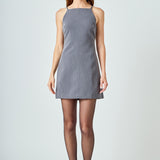 High Neck Fitted Mini Dress