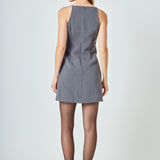 High Neck Fitted Mini Dress