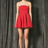 Jewel Trim Flounced Mini Dress