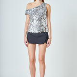 Multi Sequins Sleeveless Top