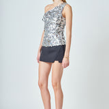 Multi Sequins Sleeveless Top