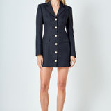 Blazer Buttoned Mini Dress