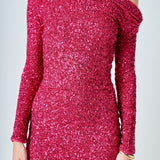 One Shoulder Sequins Dress