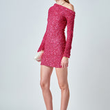 One Shoulder Sequins Dress
