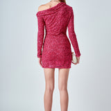 One Shoulder Sequins Dress