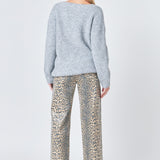 Leopard Wide Leg Denim