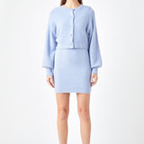 Knitted Puff Sleeve Cardigan
