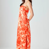 Strapless Print Maxi Dress