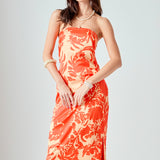 Strapless Print Maxi Dress