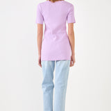 Short Sleeve Long Knit Button Up