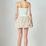 Feather Blouson Mini dress