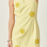 Embellished Linen Mini Dress