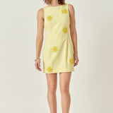 Embellished Linen Mini Dress