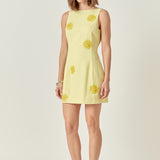 Embellished Linen Mini Dress