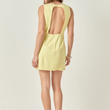 Embellished Linen Mini Dress