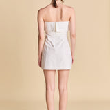 Folded Panel Linen Mini Dress