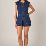 Denim Buttoned Vest