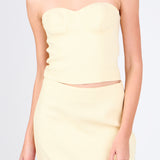 Tweed Strapless Top