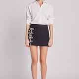 Renee Bow Cut Out Mini Skirt