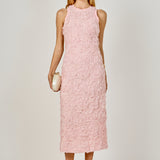 Floral Applique Midi Dress