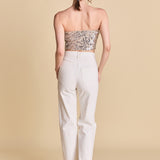 Beaded Sequins Strapless Top